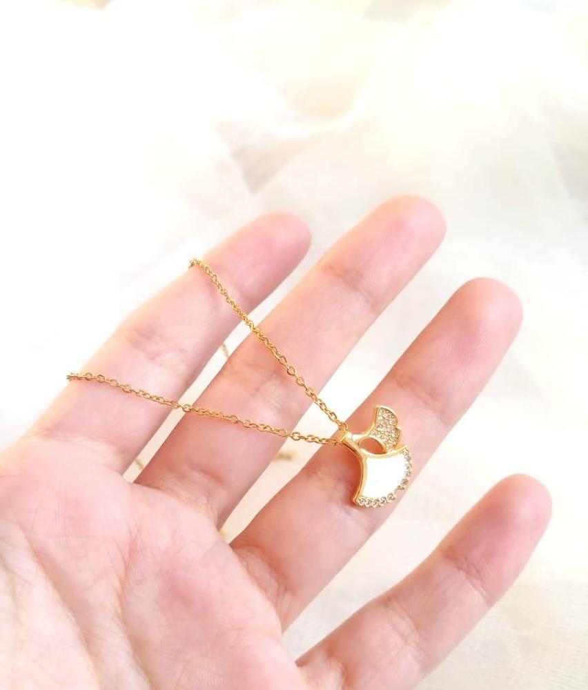 Gold Plated Stainless Steel Pendant with Artificial Stone