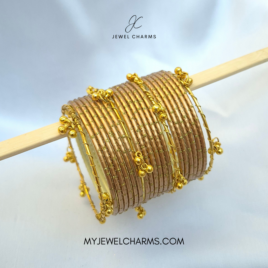 Dotted Golden Viral Kashmiri Bangles