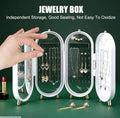 Premium Jewelry Box White & Green Transparent Storage for Earrings Necklaces Bangles