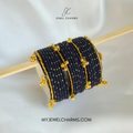 Dark Royal Blue Dotted Golden Viral Kashmiri Bangles