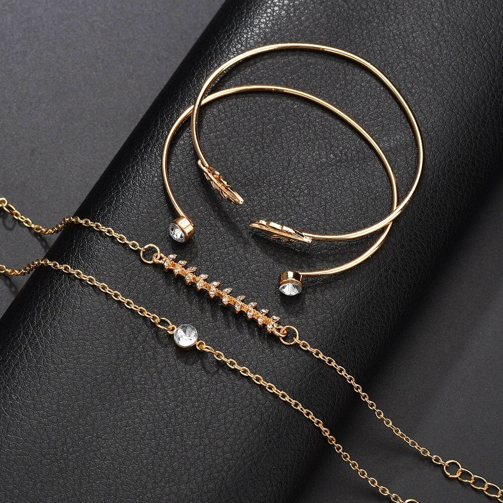 Delicate Leaf Gem Bracelet JCB 04