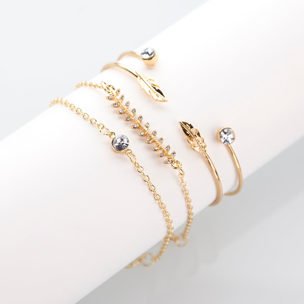 Delicate Leaf Gem Bracelet JCB 04
