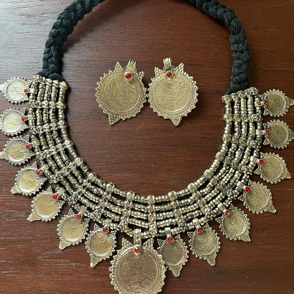 Afghan Antique Coin Choker, Earrings and Ring Set