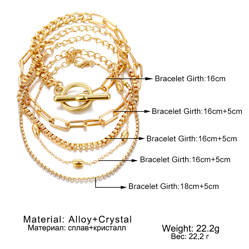 JCB 07 5 Piece Diamonde Carter Bracelet Set