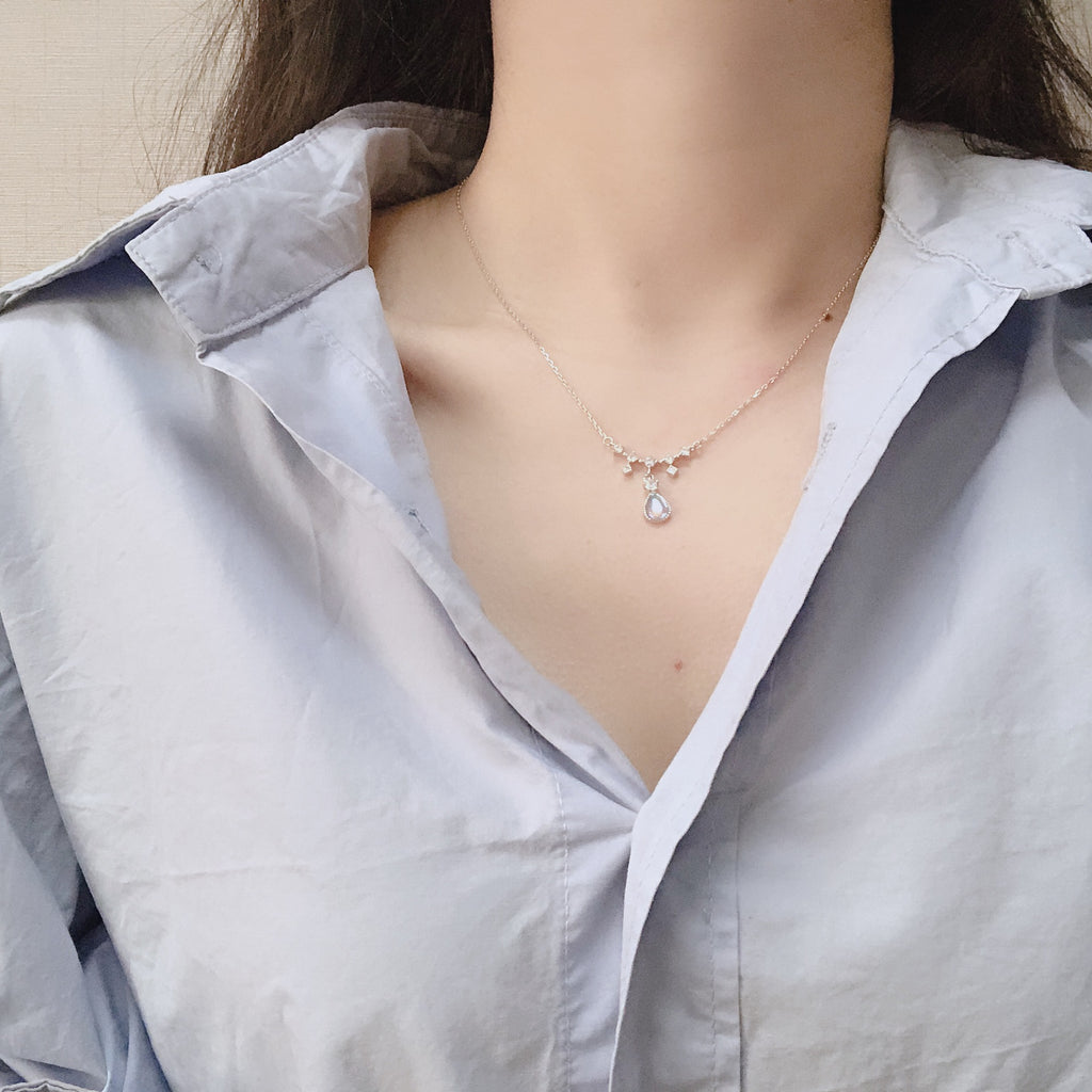 22k Silver Sterling Moonstone Necklace for Women