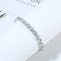 Platinum White Zircon Rice Bracelet for Women