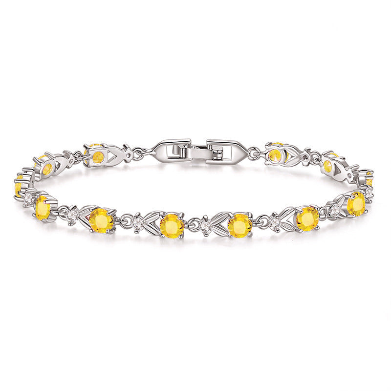 Multicolored Gemstone Bracelet for Women with Gold Plating
