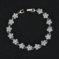 Plum Blossom Zircon Bracelet White Gold Plated