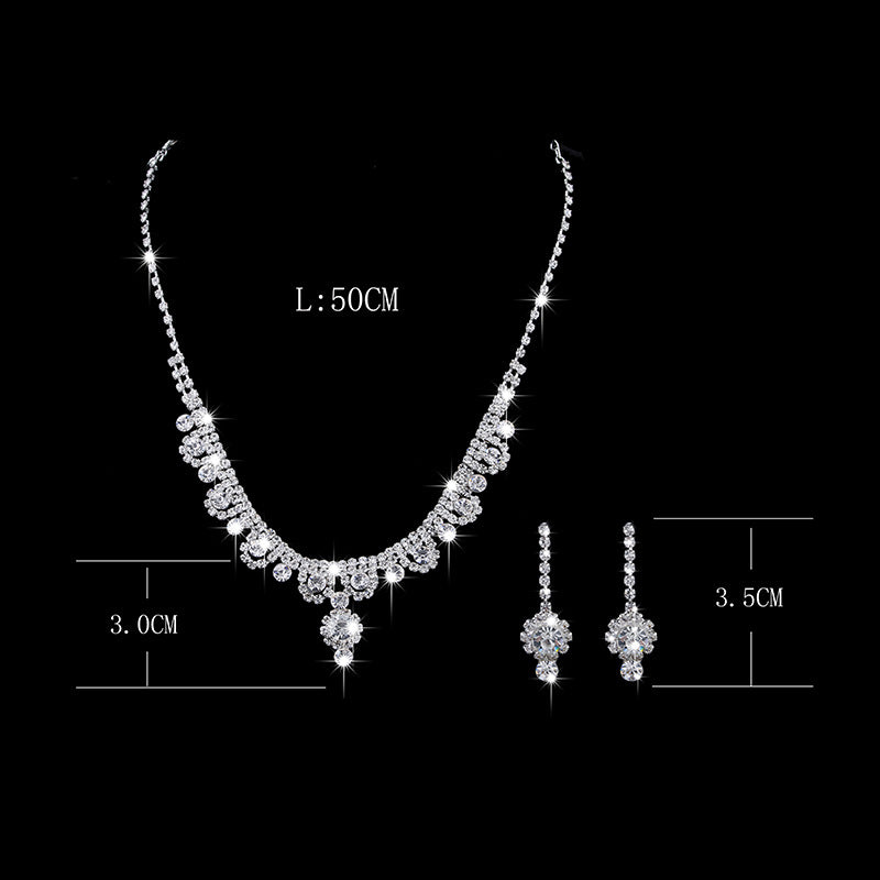 Branded Bridal Jewelry Set with Necklace Earrings Bracelet