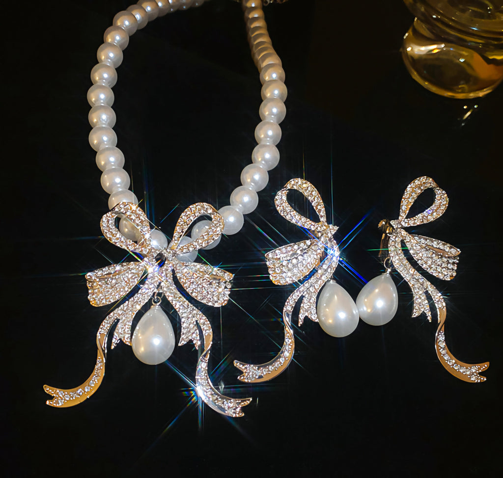 Dragon Pearl earrings and Necklace