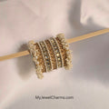 Beige dotted double Kara bangles Premium Quality