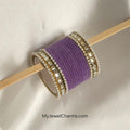 Lilac/light purple double square karra velvet bangles choorian set